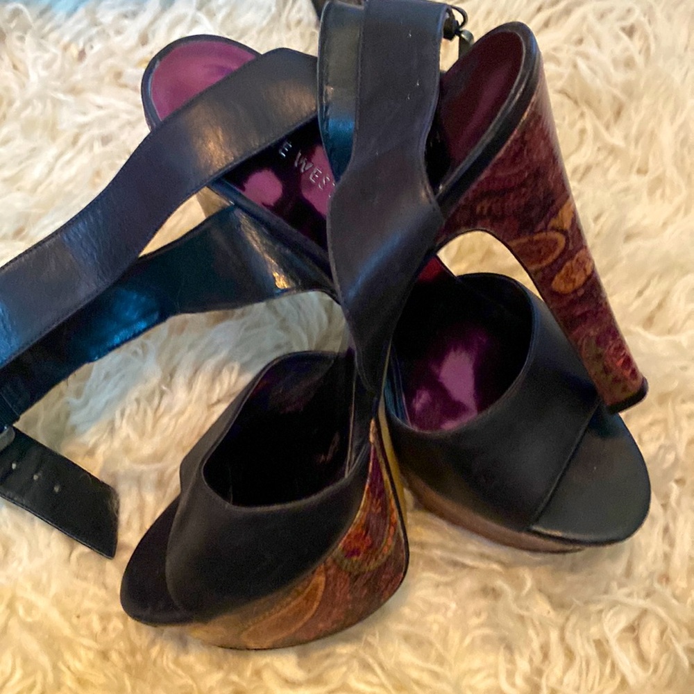 Platform sandals w/ wrap around ankle strap